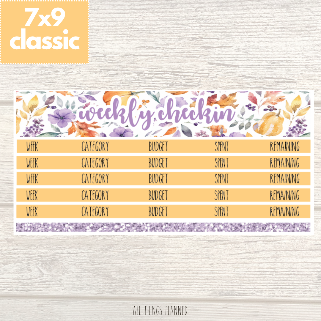 7x9 | Classic | Nov. (Purple Harvest) Weekly Check-In
