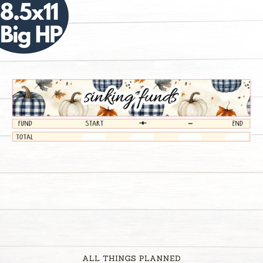 8.5x11 | Big | Nov (Fall Cottage) Sinking Funds Tracker