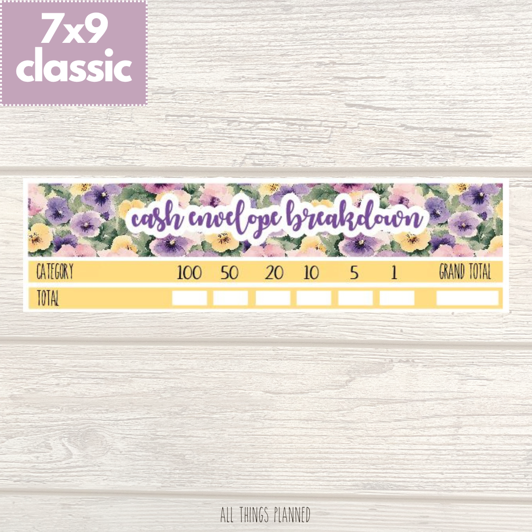 7x9 | Classic | June (Summer Florals) Cash Envelope Breakdown
