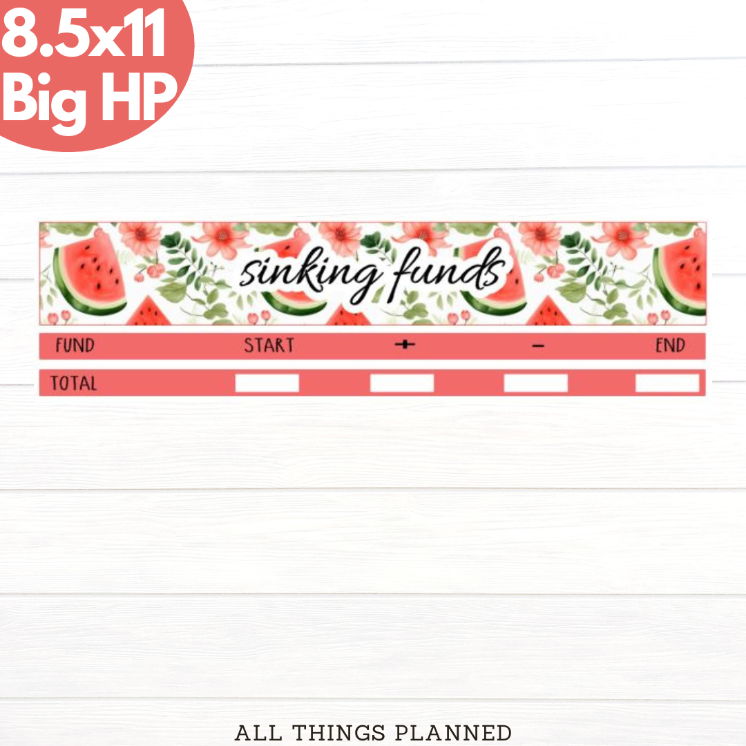 8.5x11 | Big | May (Watermelon) Sinking Funds Tracker