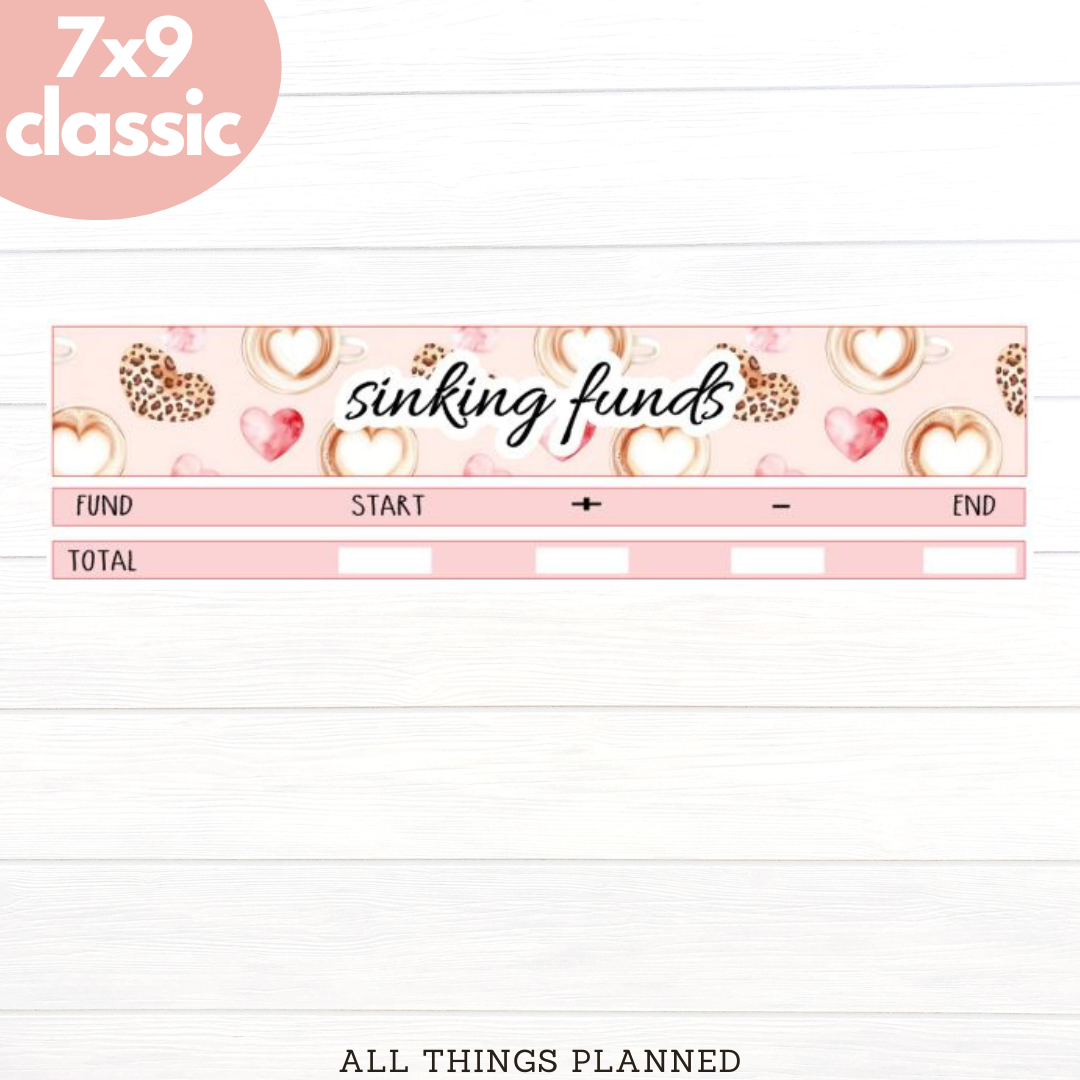 7x9 | Classic | Oct (Pink Caffeine) Sinking Funds Tracker