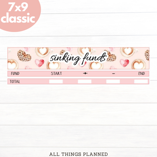 7x9 | Classic | Oct (Pink Caffeine) Sinking Funds Tracker