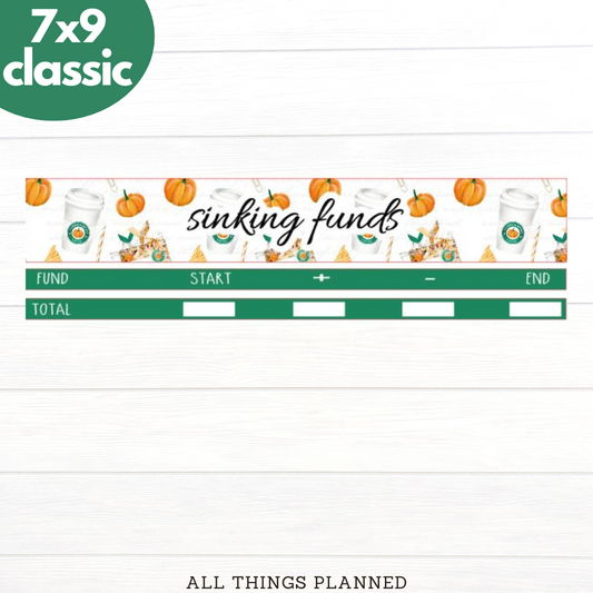7x9 | Classic | Sept (Starbies) Sinking Funds Tracker