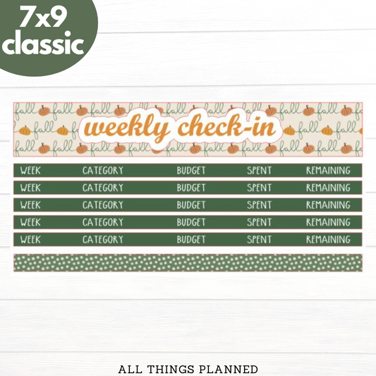 7x9 | Classic | Nov. (Boho Fall) Weekly Check-In