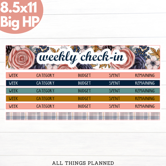 8.5x11 | Big | Dec. (Winter Roses) Weekly Check-In