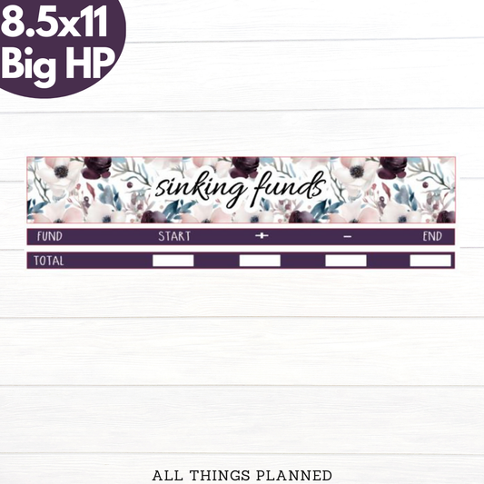 8.5x11 | Big | Feb. (Winter Flowers) Sinking Funds Tracker