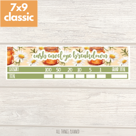 7x9 | Classic | Mar. (Honey Jar) Cash Envelope Breakdown