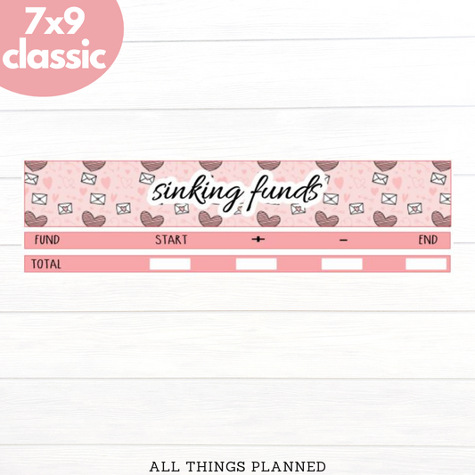 7x9 | Classic | Feb. (Valentines) Sinking Funds Tracker