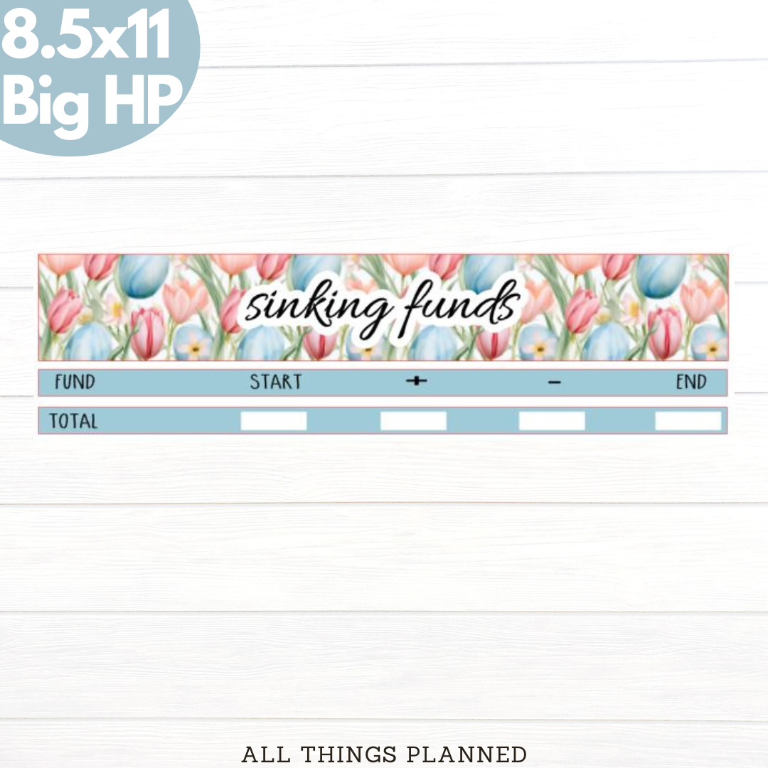 8.5x11 | Big | Apr. (Easter Florals) Sinking Funds Tracker