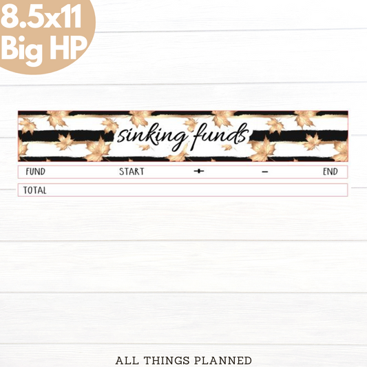 8.5x11 | Big | Sept (Golden Fall) Sinking Funds Tracker