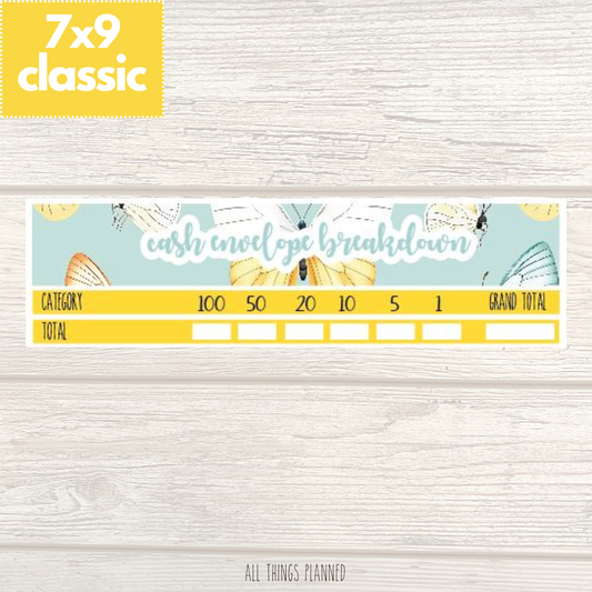 7x9 | Classic | Mar. (Butterflies) Cash Envelope Breakdown
