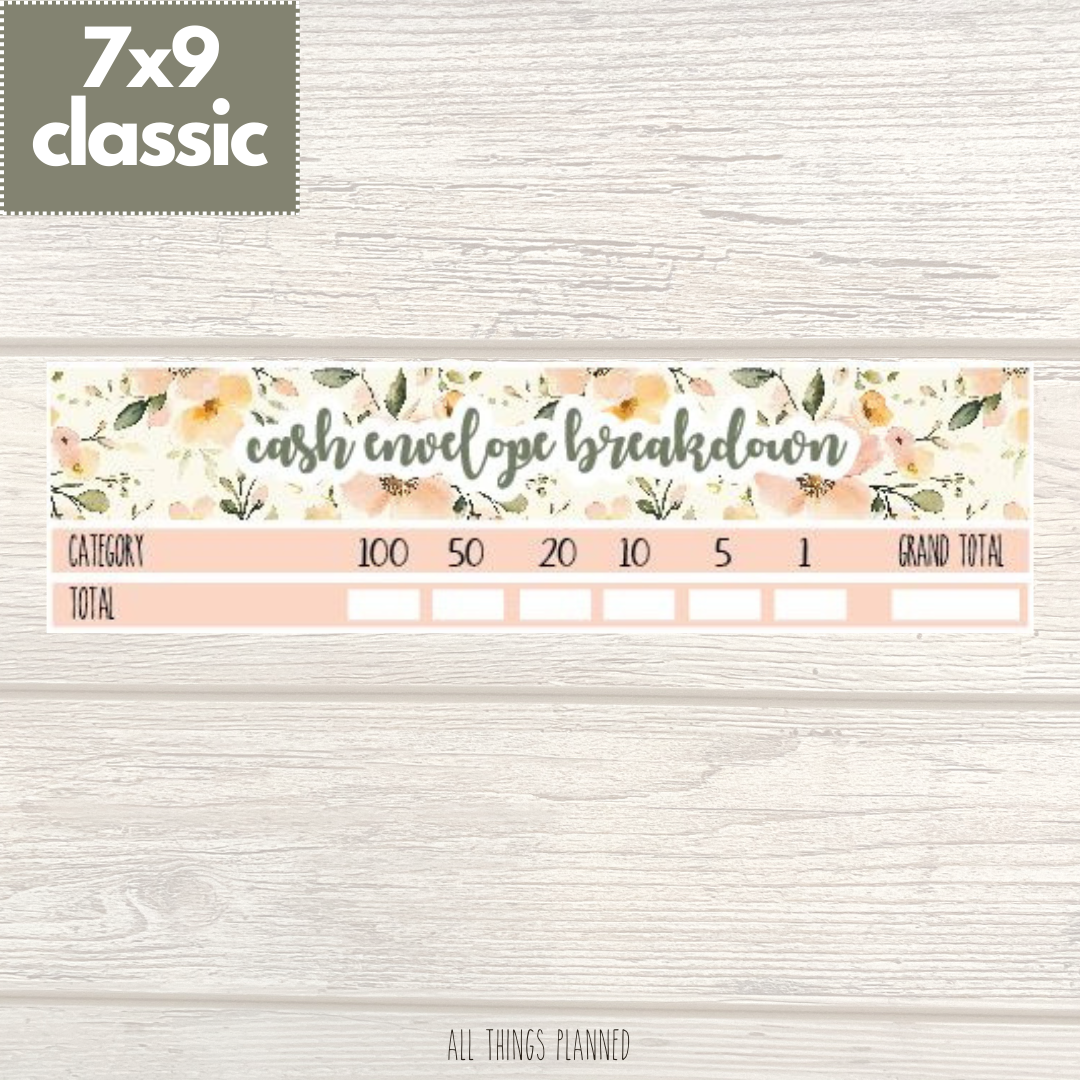 7x9 | Classic | May (Spring Florals) Cash Envelope Breakdown