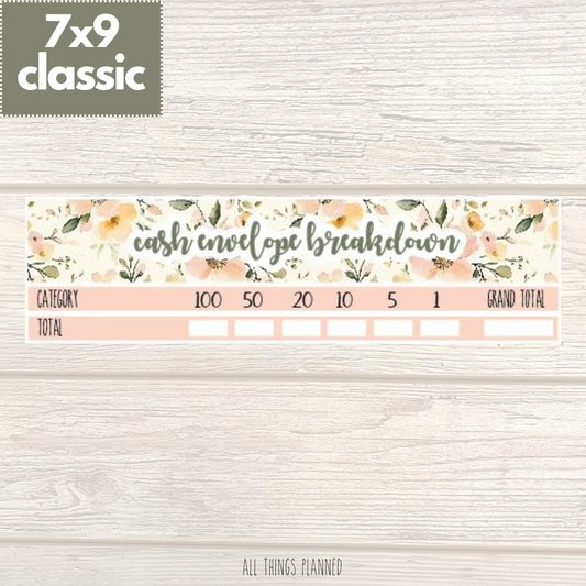 7x9 | Classic | May (Spring Florals) Cash Envelope Breakdown