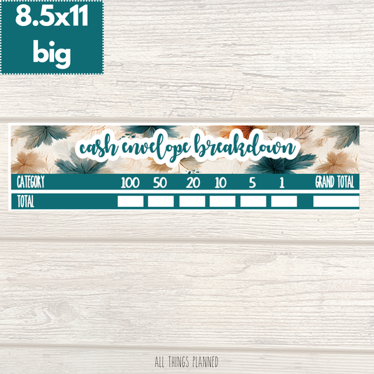 8.5x11 | Big | Sept. (Dreamy Fall) Cash Envelope Breakdown