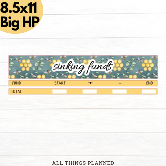 8.5x11 | Big | Mar. (Bumblebees) Sinking Funds Tracker