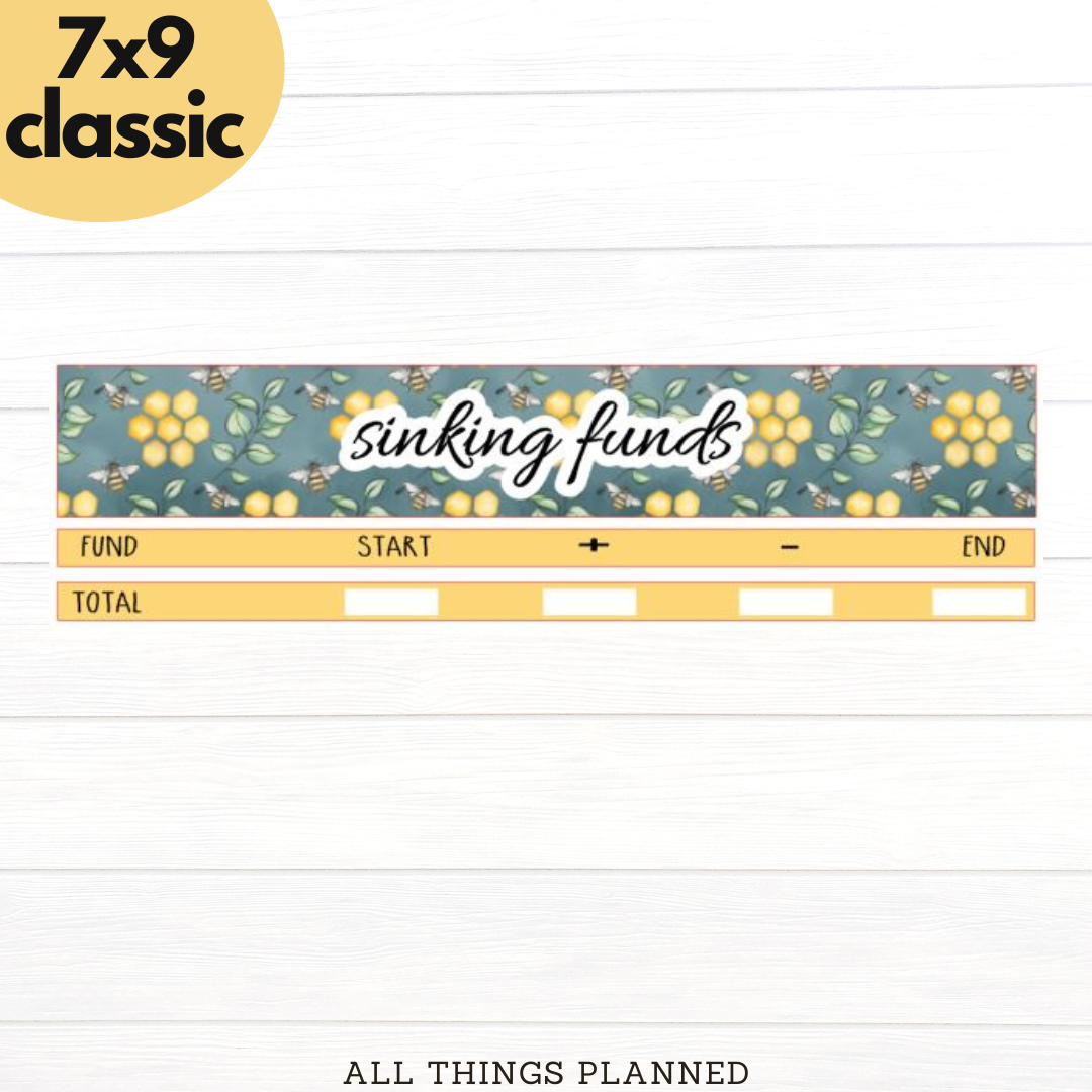 7x9 | Classic | Mar. (Bumblebees) Sinking Funds Tracker