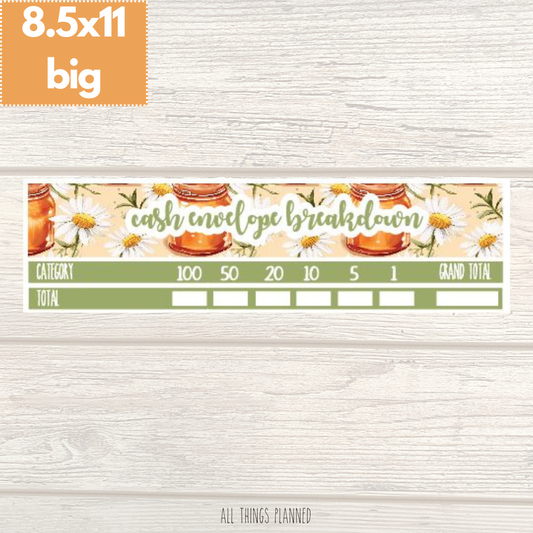 8.5x11 | Big | Mar. (Honey Jar) Cash Envelope Breakdown