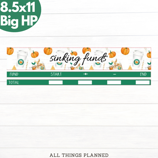 8.5x11 | Big | Sept (Starbies) Sinking Funds Tracker