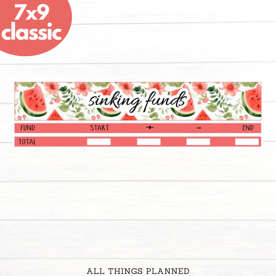 7x9 | Classic | May (Watermelon) Sinking Funds Tracker