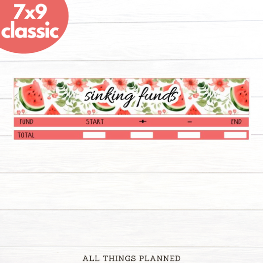 7x9 | Classic | May (Watermelon) Sinking Funds Tracker