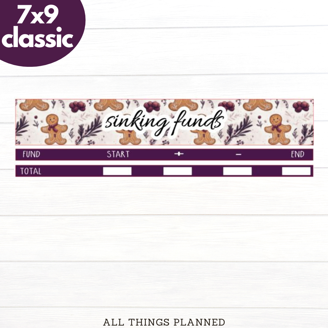 7x9 | Classic | Dec (Gingerbread) Sinking Funds Tracker