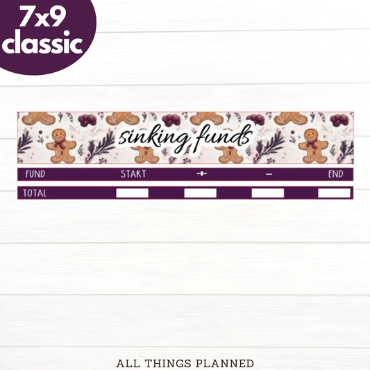 7x9 | Classic | Dec (Gingerbread) Sinking Funds Tracker