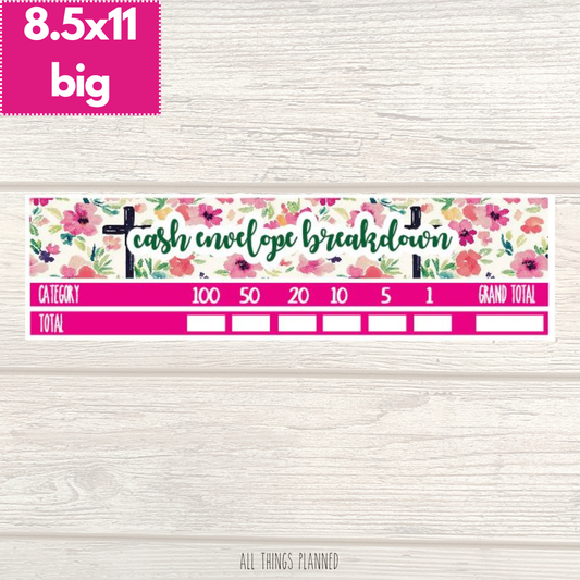 8.5x11 | Big | April (Risen) Cash Envelope Breakdown