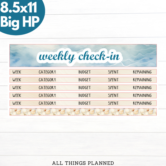 8.5x11 | Big | July (Ocean) Weekly Check-In