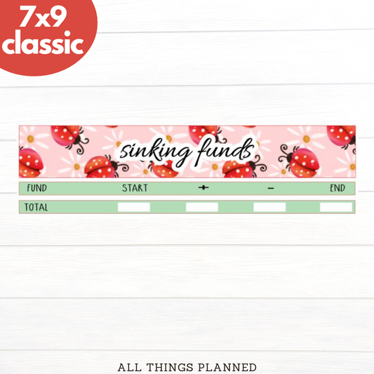 7x9 | Classic | Mar. (Ladybugs) Sinking Funds Tracker