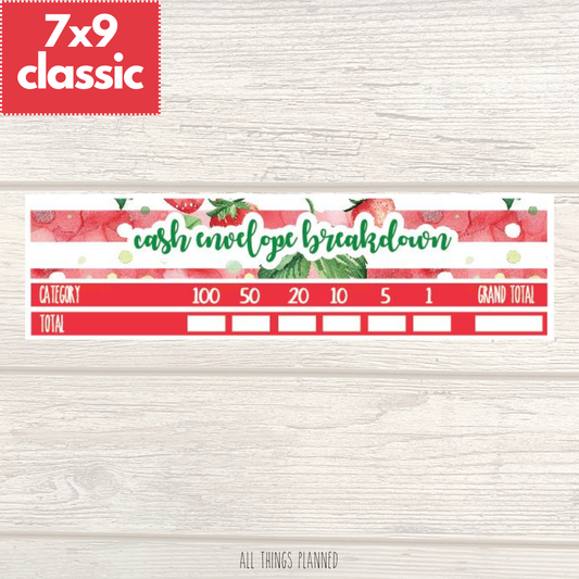 7x9 | Classic | April (Strawberry Garden) Cash Envelope Breakdown