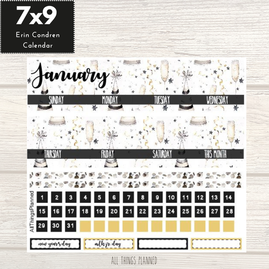 7x9 Jan. (New Year) Monthly Calendar