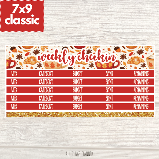 7x9 | Classic | Sept. (Fall Latte) Weekly Check-In