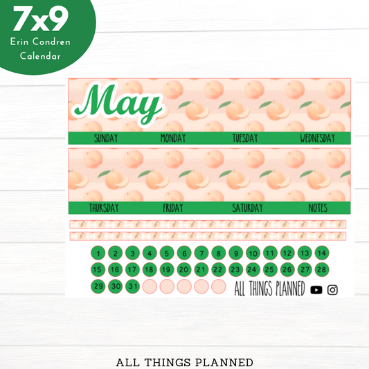 7x9 May (Peach) Monthly Calendar