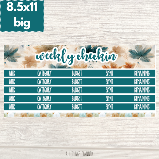 8.5x11 | Big | Sept. (Dreamy Fall) Weekly Check-In
