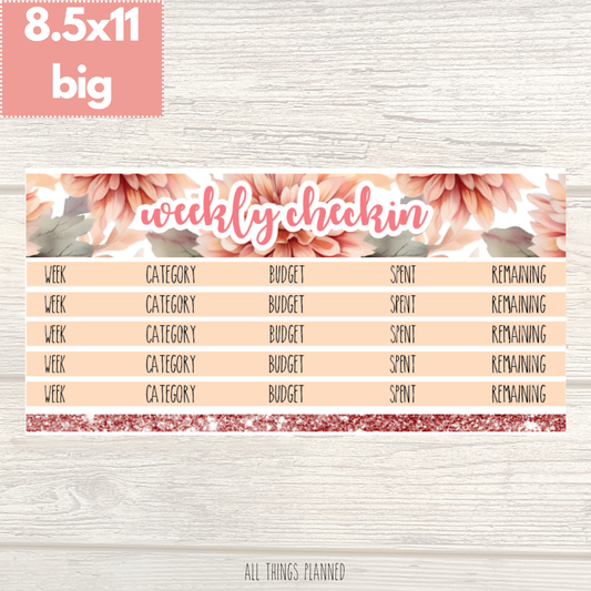 8.5x11 | Big | Oct. (Fall Florals) Weekly Check-In
