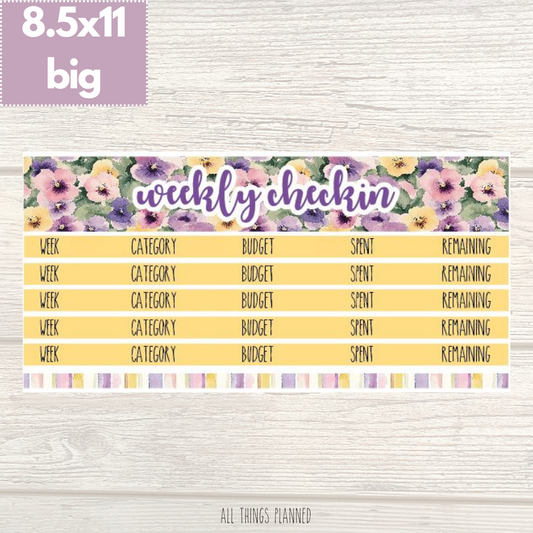 8.5x11 | Big | June (Summer Florals) Weekly Check-In