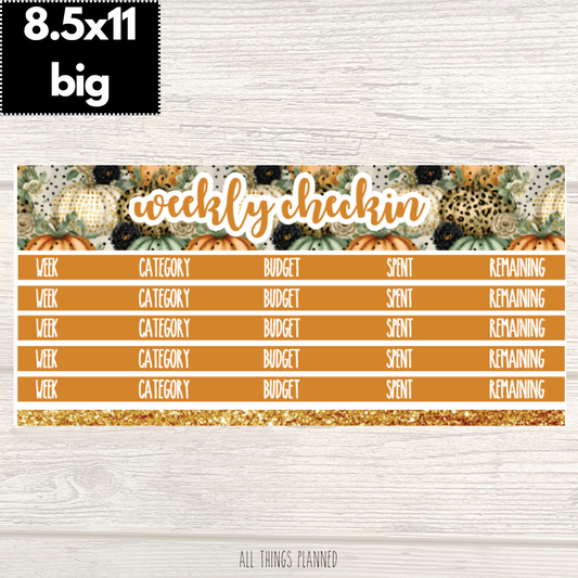8.5x11 | Big | Oct. (Pumpkins) Weekly Check-In