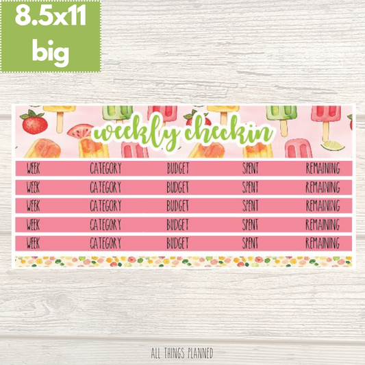8.5x11 | Big | June (Popsicles) Weekly Check-In