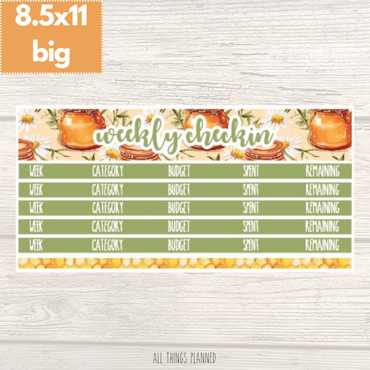 8.5x11 | Big | Mar. (Honey Jar) Weekly Check-In