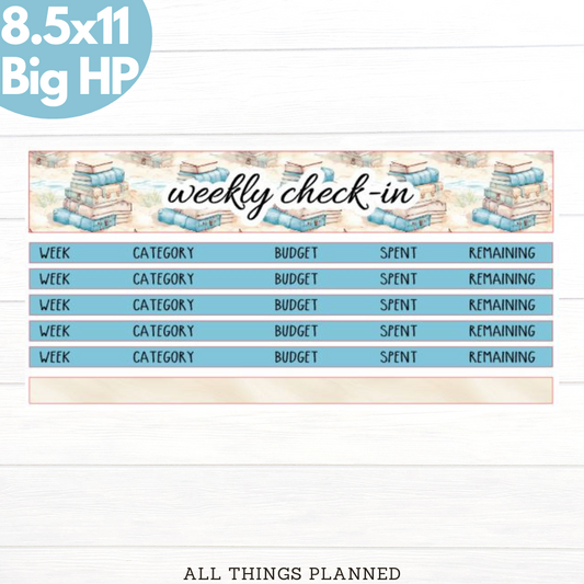 8.5x11 | Big | July (Beach Books) Weekly Check-In