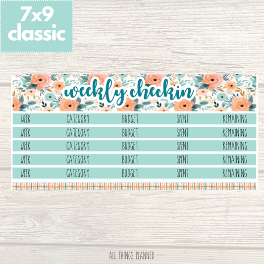 7x9 | Classic | Aug. (Summer Bloom) Weekly Check-In
