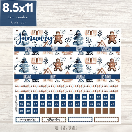 8.5x11 Jan. (Wonderland) Monthly Calendar