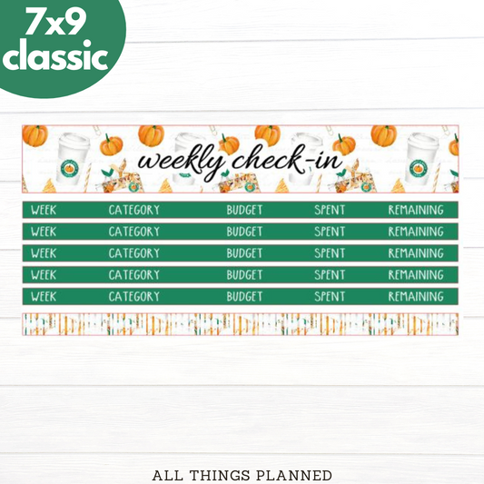 7x9 | Classic | Sept (Starbies) Weekly Check-In
