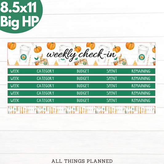 8.5x11 | Big | Sept (Starbies) Weekly Check-In