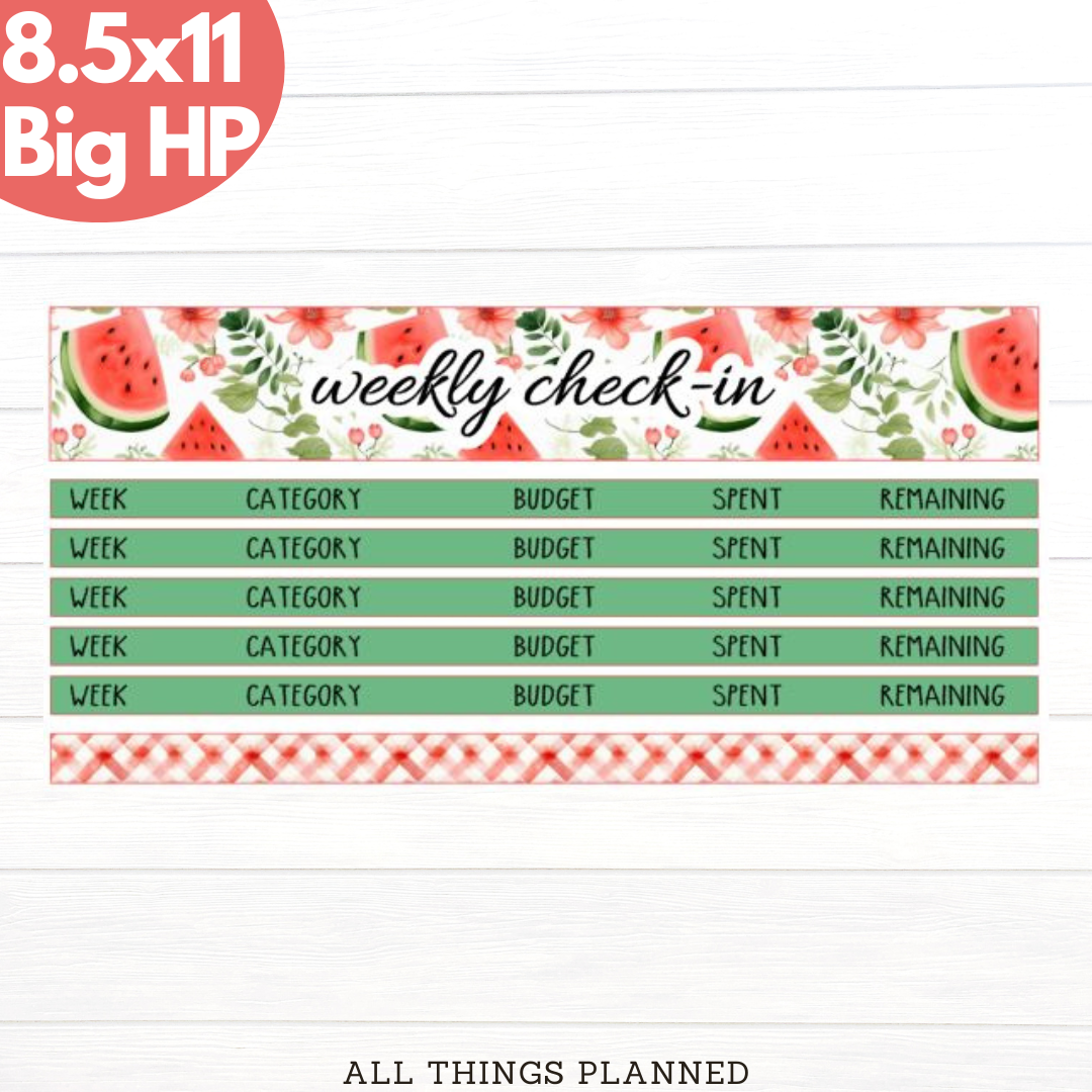 8.5x11 | Big | May (Watermelon) Weekly Check-In