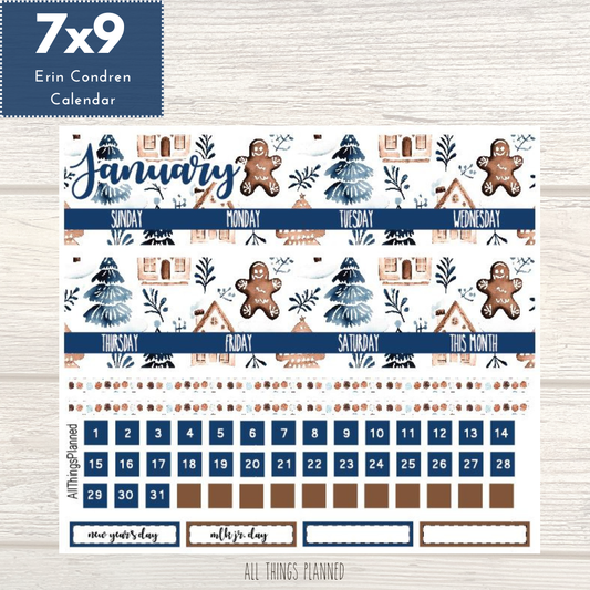 7x9 Jan. (Wonderland) Monthly Calendar