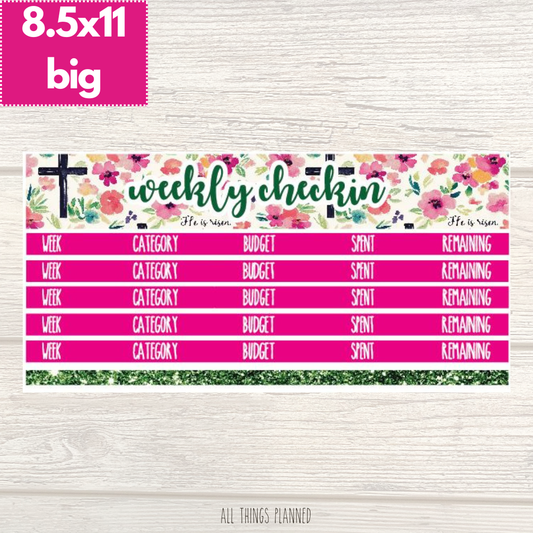 8.5x11 | Big | April (Risen) Weekly Check-In