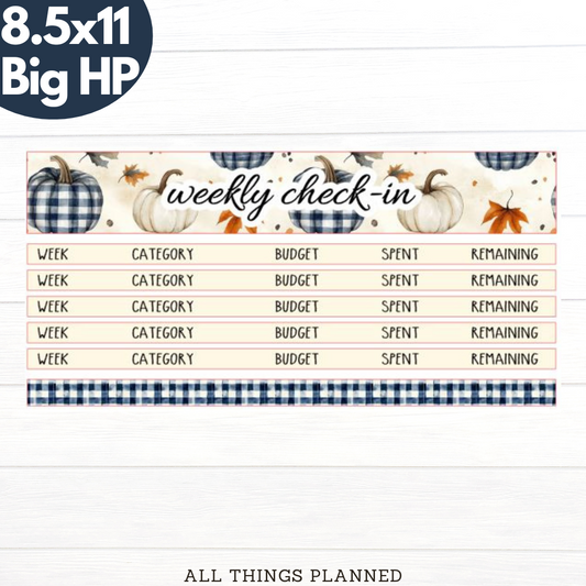 8.5x11 | Big | Nov (Fall Cottage) Weekly Check-In