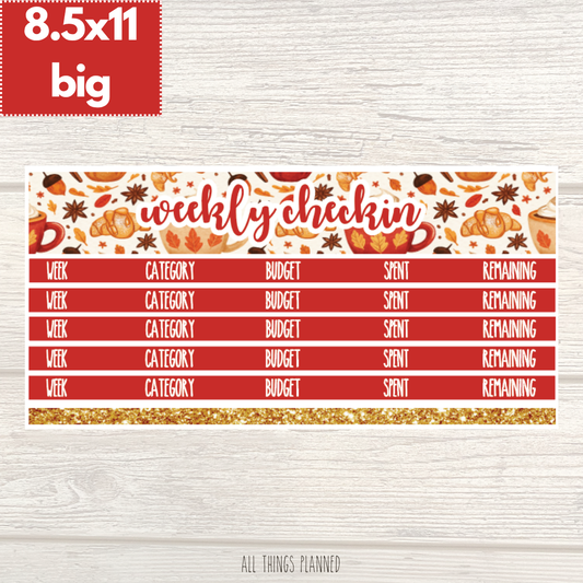 8.5x11 | Big | Sept. (Fall Latte) Weekly Check-In