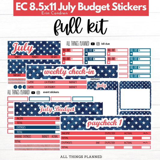 8.5x11  EC July (4th) Budget Kit BUNDLE